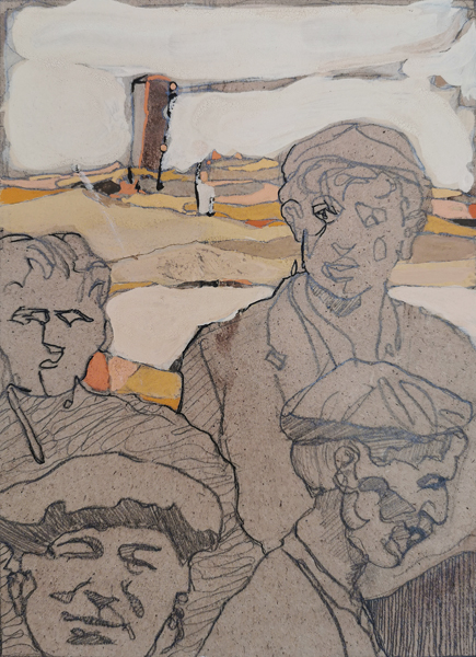 regardeurs II - 13x18 - tempera